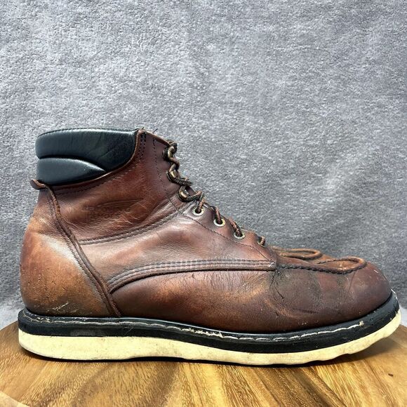 VINTAGE Red Wing 6" Heritage Classic Moc Toe Boot Soft Toe Red Men's Size 12 A - Picture 1 of 10